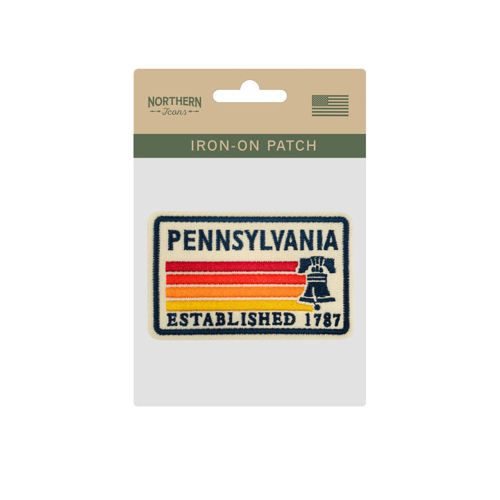 Pennsylvania Liberty Bell Embroidered Iron-On Patch – Vintage State Souvenir Travel Patch