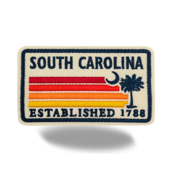 South Carolina Palmetto Tree Embroidered Iron-On Patch – Vintage State Souvenir Patch