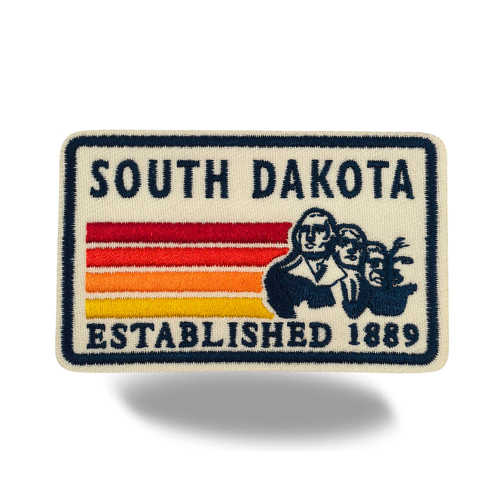 South Dakota Mount Rushmore Embroidered Iron-On Patch – Vintage State Souvenir Travel Patch
