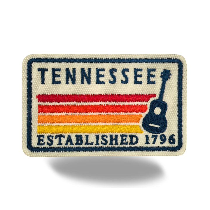 Tennessee Guitar Embroidered Iron-On Patch – Vintage State Souvenir Travel Patch