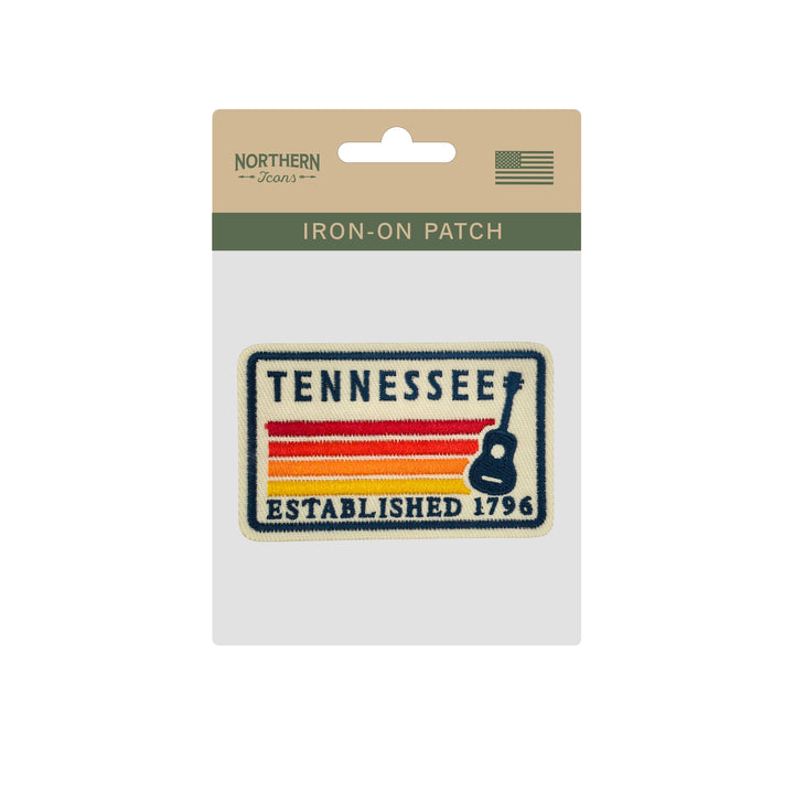 Tennessee Guitar Embroidered Iron-On Patch – Vintage State Souvenir Travel Patch