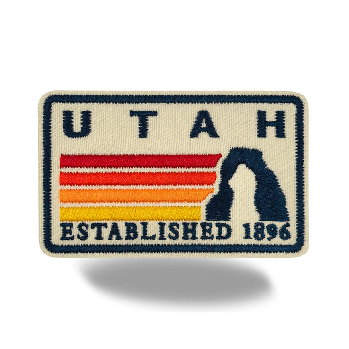 Utah Delicate Arch Embroidered Iron-On Patch – Vintage State Souvenir Travel Patch