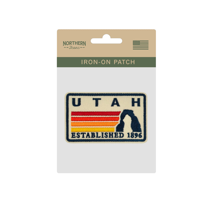 Utah Delicate Arch Embroidered Iron-On Patch – Vintage State Souvenir Travel Patch