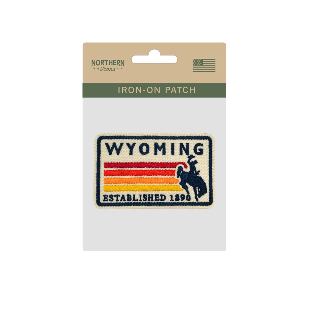 Wyoming Cowboy Bucking Horse Embroidered Iron-On Patch – Vintage State Souvenir Travel Patch