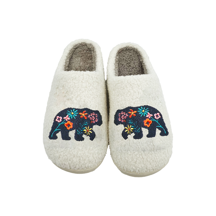 Floral Bear COZY SLIPPERS