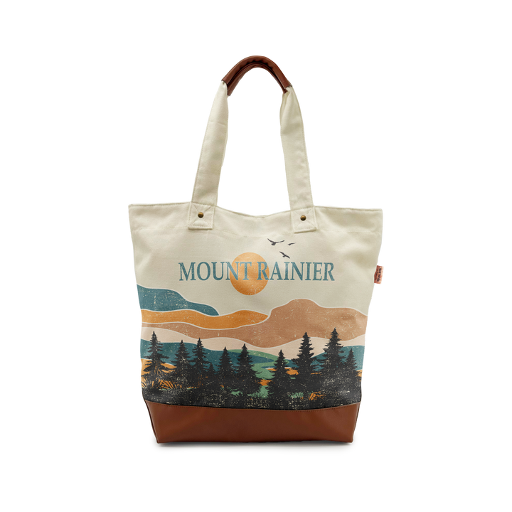 MOUNT RAINIER SUNSET TOTE Canvas TOTE BAG