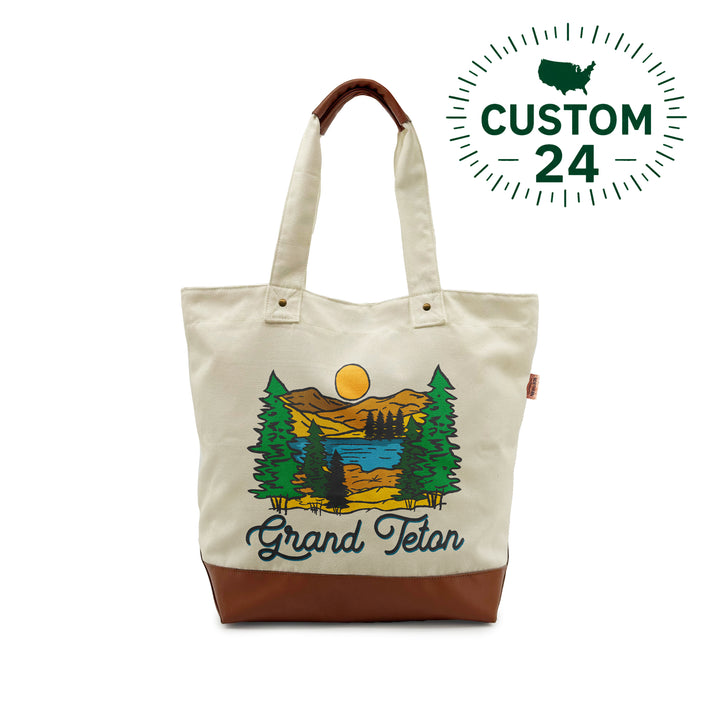 Lake Life Canvas Tote Bag – Adventure Travel Lake Outdoor Shoulder Bag