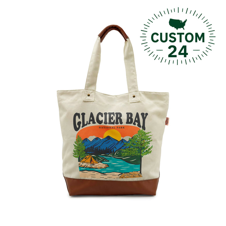 Glacier Bay National Park Canvas Tote Bag – Adventure Travel Outdoor Shoulder Bag