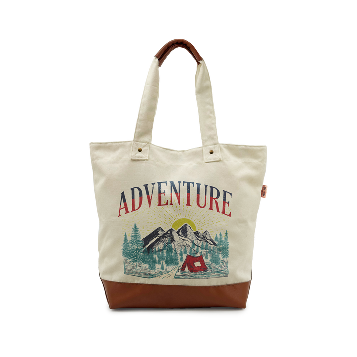 Vintage Adventure Canvas Tote – Retro Camp Aesthetic Series