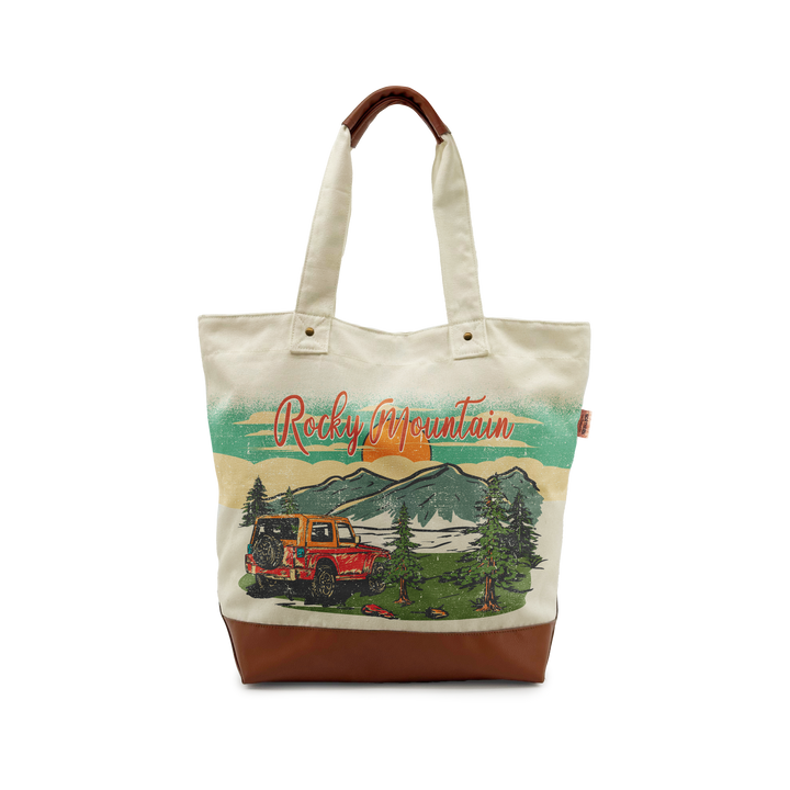 Rocky Mountain Luxe Adventure Canvas Tote