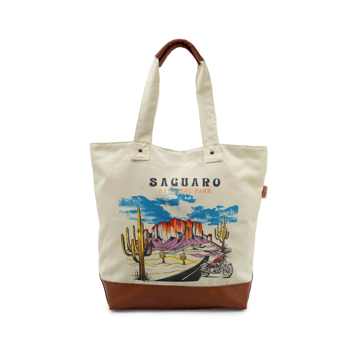 Saguaro Desert Ride Canvas Tote Bag-Gear Up for the Journey