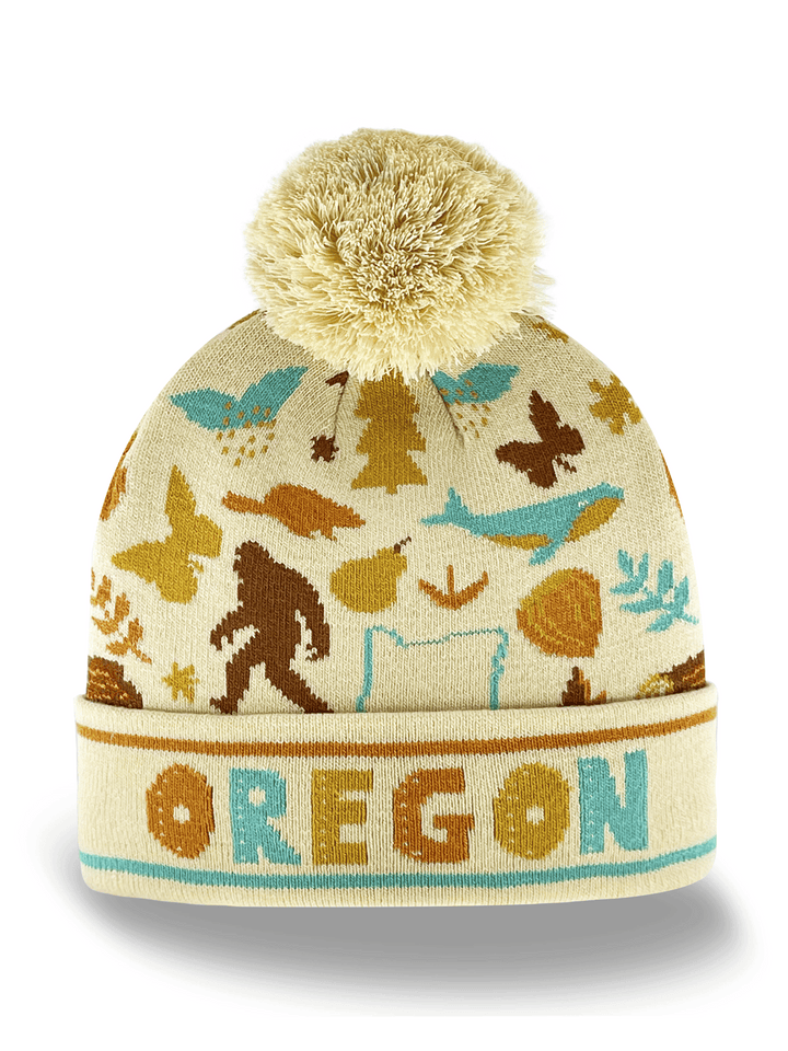 Oregon Adventure Knit Beanie – Bigfoot Forest Wildlife Outdoor Winter Hat