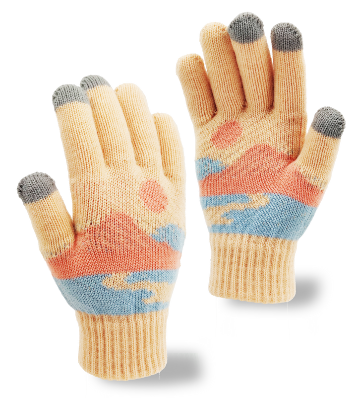 Pastel Sky Adventure Knit Gloves