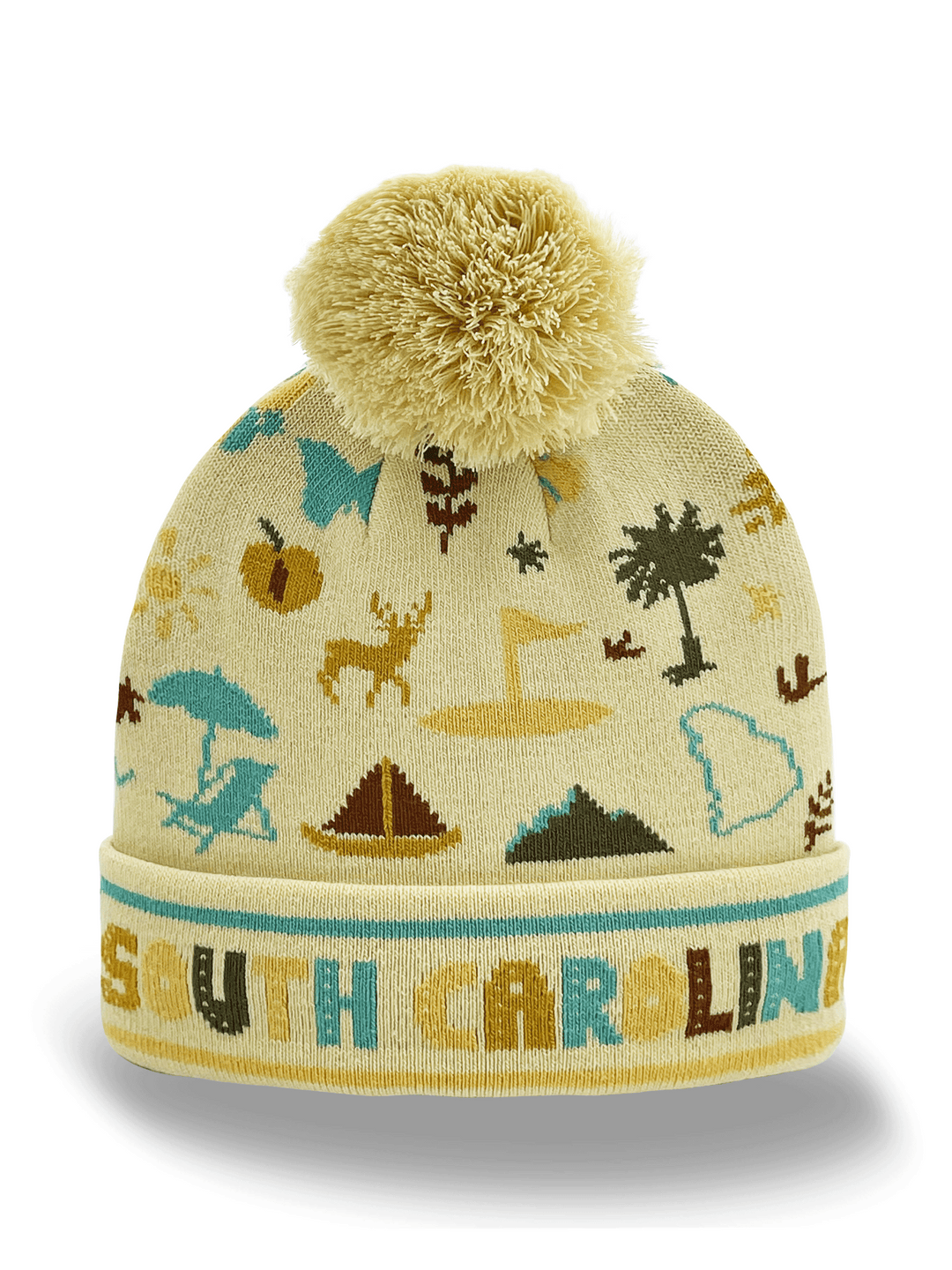 South Carolina State Knit Beanie Hat with Pom Pom | Coastal Travel Souvenir Gift