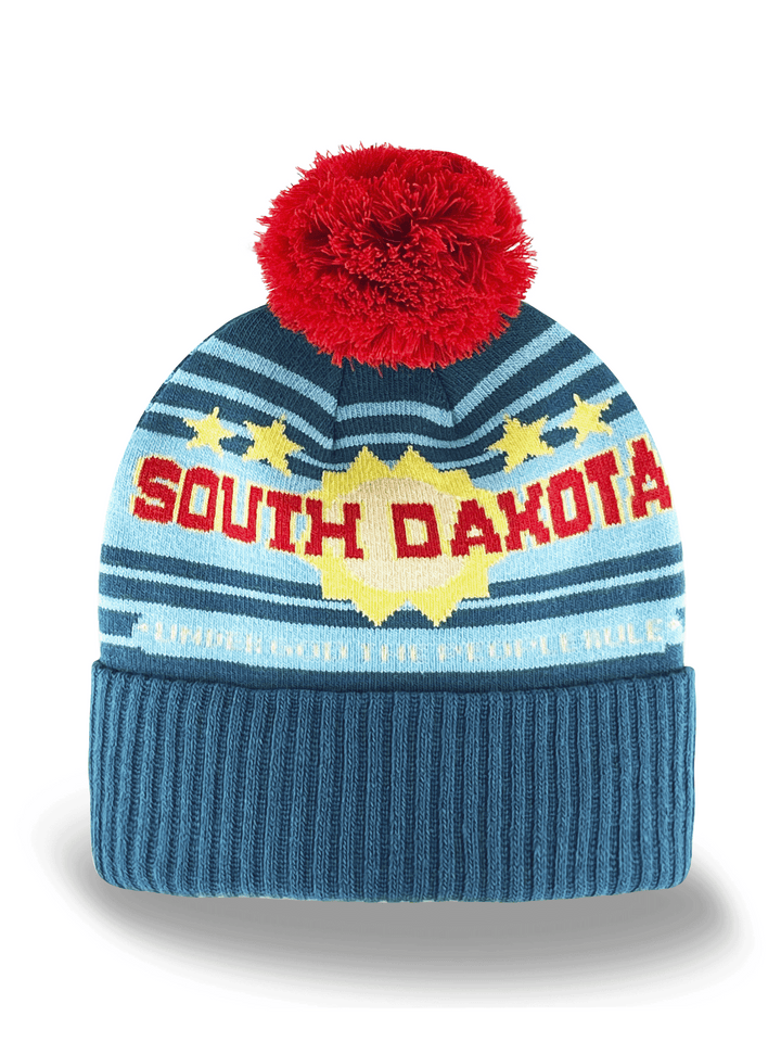 South Dakota Knit Beanie with Pom Pom Winter Hat Travel Souvenir
