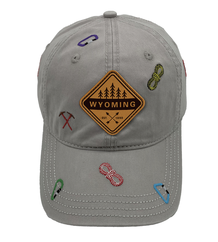 Wyoming Baseball Cap Outdoor Hiking Adventure Hat Adjustable Souvenir Travel Gift Embroidered Design