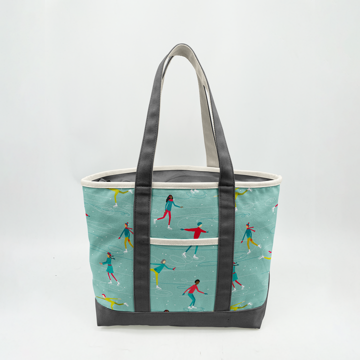 Ice Skating Adventure Canvas Tote Bag ¨C Winter Recreation Travel Carryall