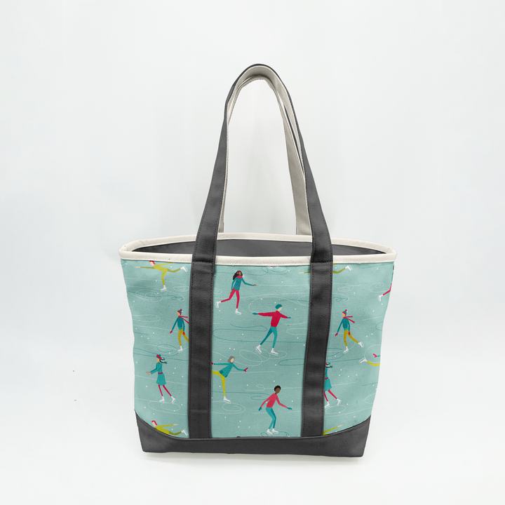 Ice Skating Adventure Canvas Tote Bag ¨C Winter Recreation Travel Carryall