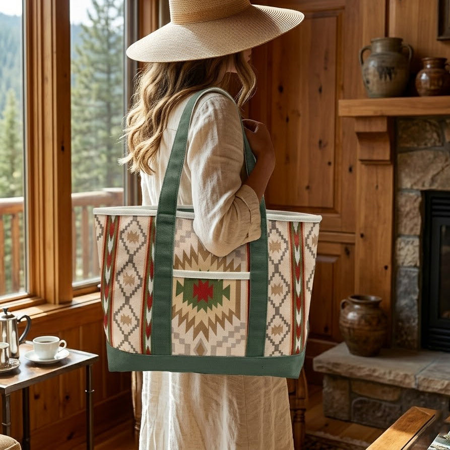 Southwest Desert Pattern Canvas Tote Bag ¨C Adventure Style Carryall