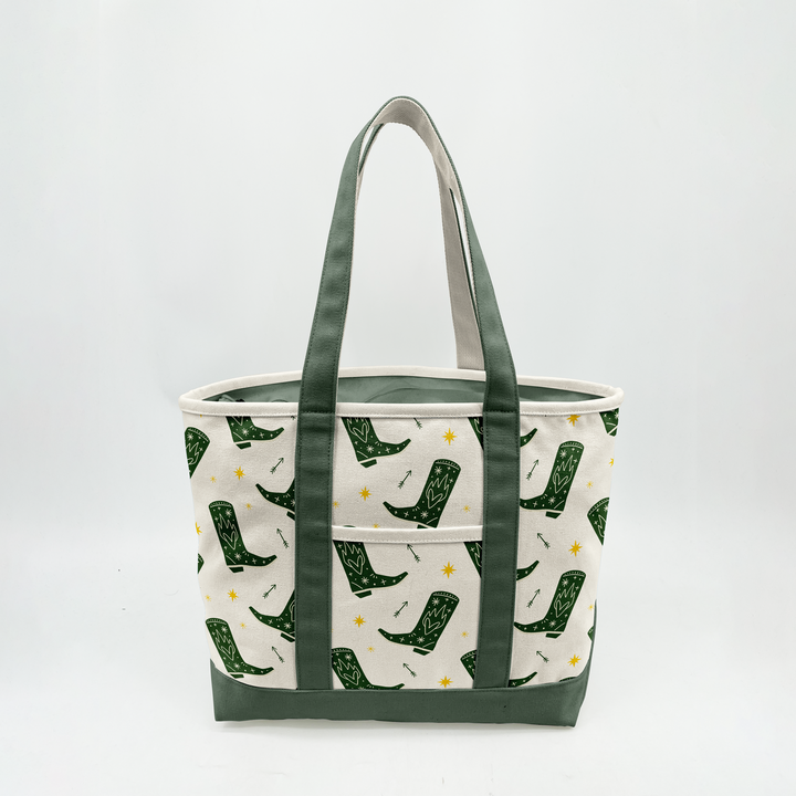 Western Cowboy Boots Canvas Tote Bag ¨C Rustic Adventure Carryall