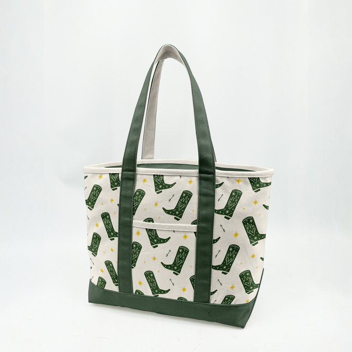 Western Cowboy Boots Canvas Tote Bag ¨C Rustic Adventure Carryall