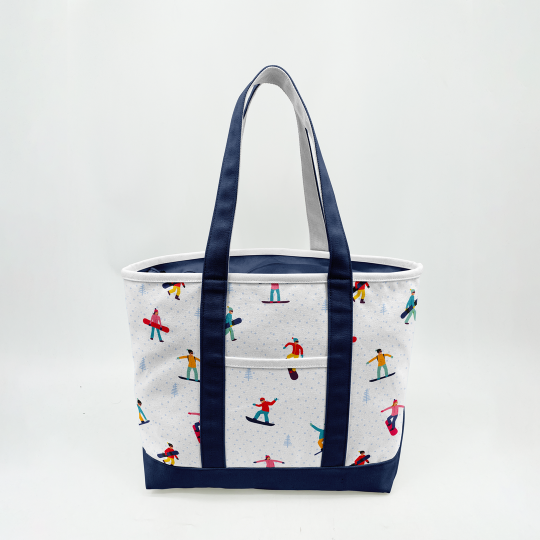 Winter Snowboard Adventure Canvas Tote Bag ¨C Ski Resort Graphic Carryall