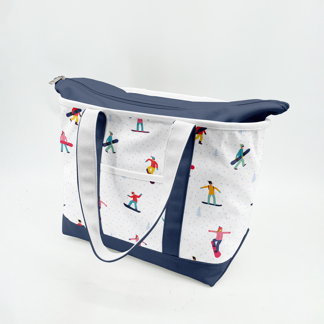 Winter Snowboard Adventure Canvas Tote Bag ¨C Ski Resort Graphic Carryall