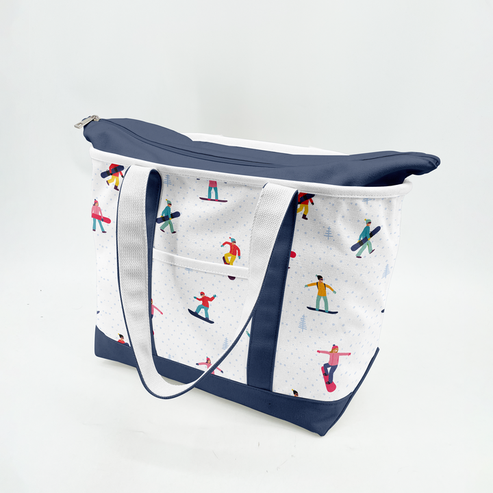 Winter Snowboard Adventure Canvas Tote Bag ¨C Ski Resort Graphic Carryall