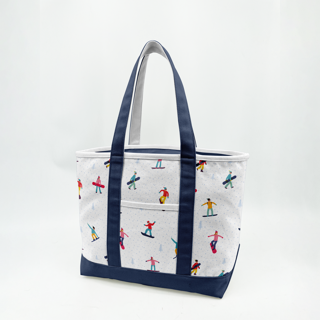 Winter Snowboard Adventure Canvas Tote Bag ¨C Ski Resort Graphic Carryall