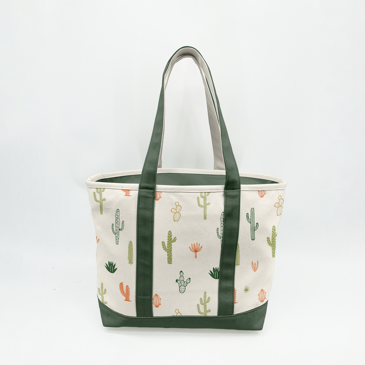 Desert Cactus Pattern Canvas Tote Bag ¨C Southwestern Graphic Carryall