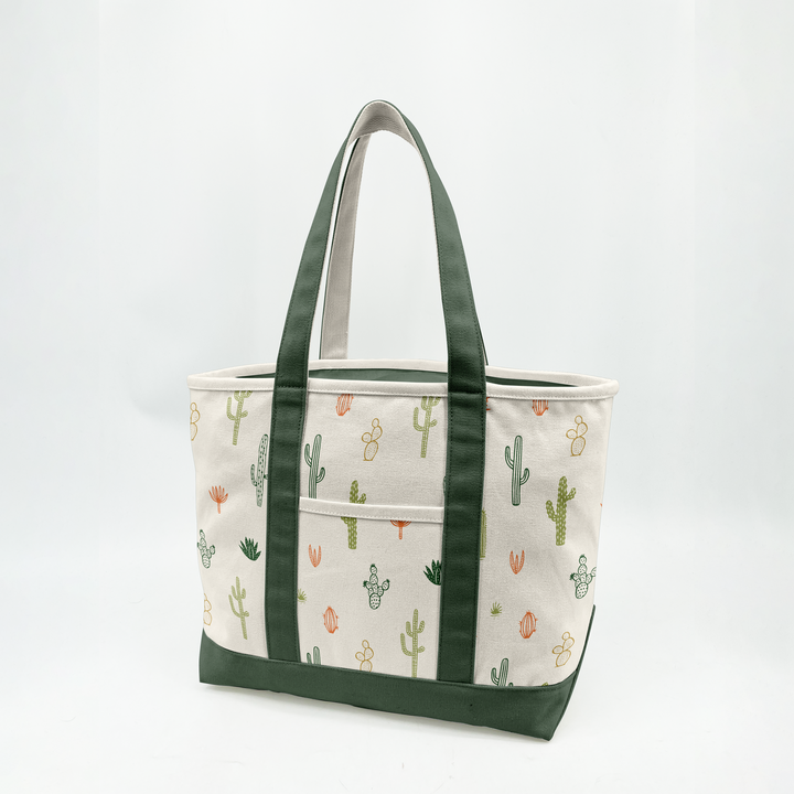 Desert Cactus Pattern Canvas Tote Bag ¨C Southwestern Graphic Carryall