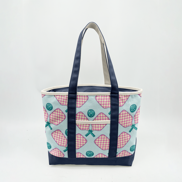 Retro Pickleball Paddle Canvas Tote Bag – Checkerboard Sports Carryall