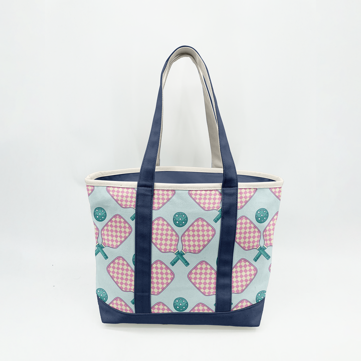 Retro Pickleball Paddle Canvas Tote Bag – Checkerboard Sports Carryall