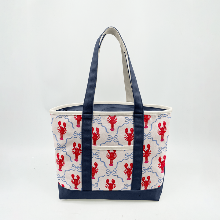 Coastal Lobster Canvas Tote Bag – Nautical Seafood Market Carryall