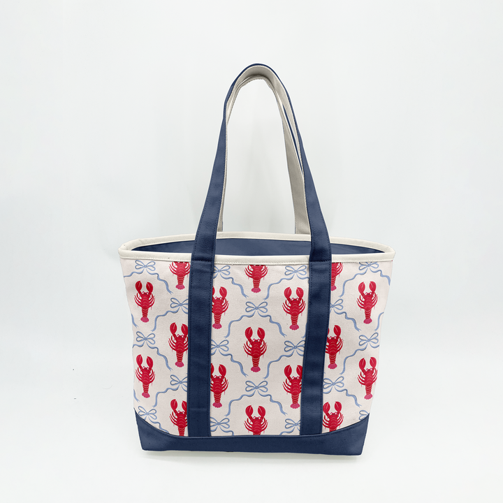Coastal Lobster Canvas Tote Bag – Nautical Seafood Market Carryall