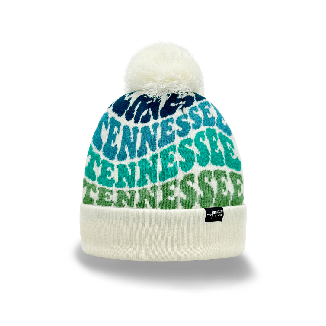 TENNESSEE Colorful Knit Pom Pom Beanie - Retro Winter Warm Hat