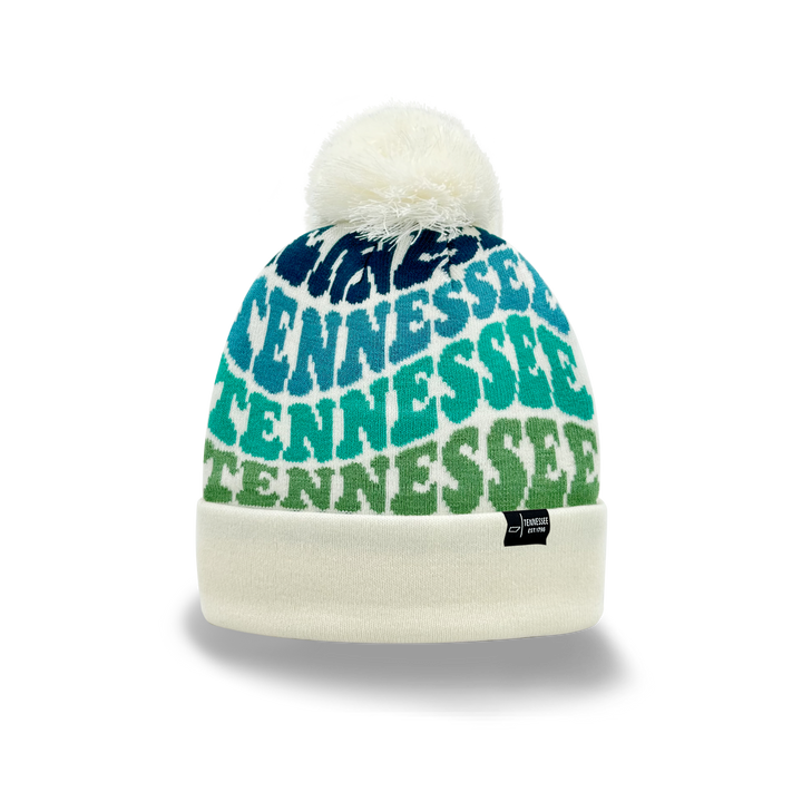 TENNESSEE Colorful Knit Pom Pom Beanie - Retro Winter Warm Hat