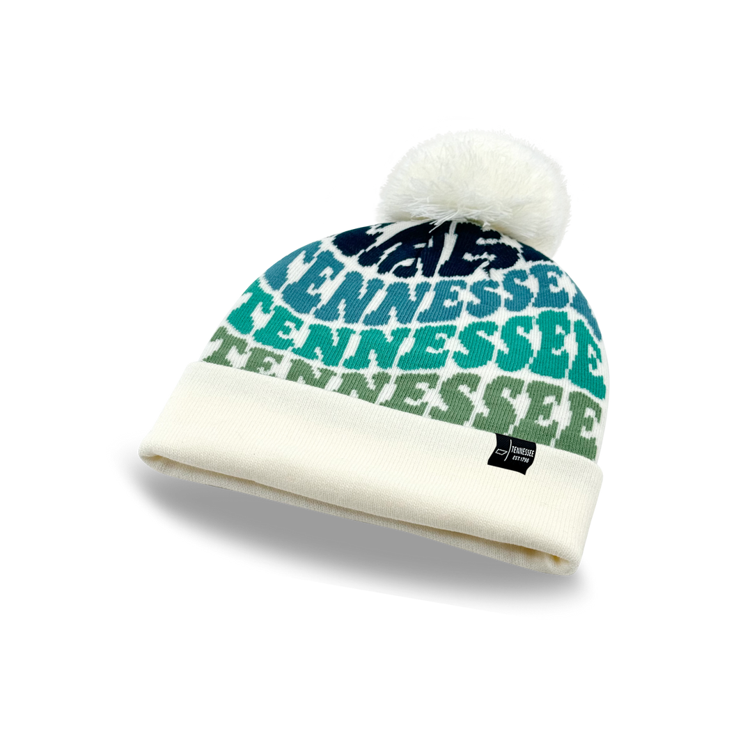 TENNESSEE Colorful Knit Pom Pom Beanie - Retro Winter Warm Hat