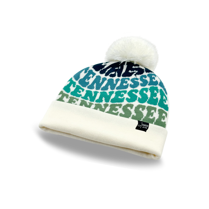 TENNESSEE Colorful Knit Pom Pom Beanie - Retro Winter Warm Hat