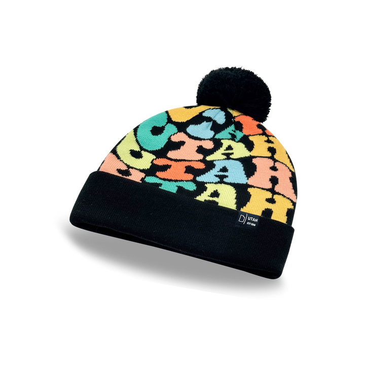 UTAH Colorful Knit Pom Pom Beanie - Retro Winter Warm Hat