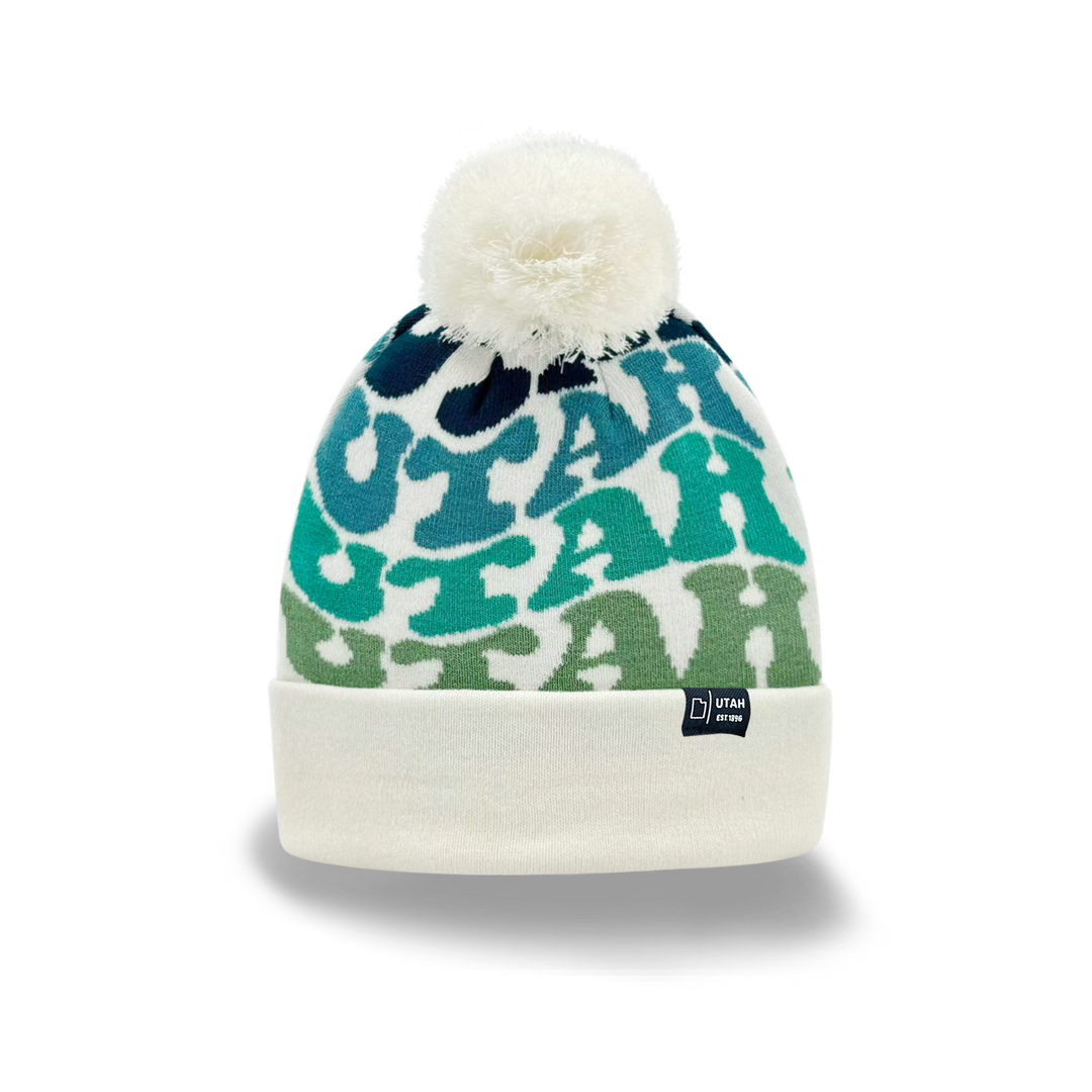 UTAH Colorful Knit Pom Pom Beanie - Retro Winter Warm Hat