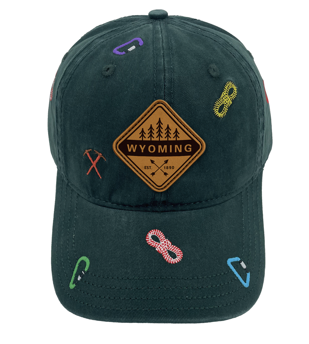 Wyoming Baseball Cap Outdoor Hiking Adventure Hat Adjustable Souvenir Travel Gift Embroidered Design