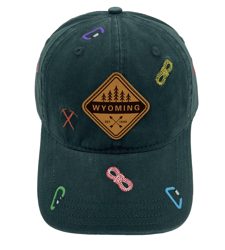 Wyoming Baseball Cap Outdoor Hiking Adventure Hat Adjustable Souvenir Travel Gift Embroidered Design