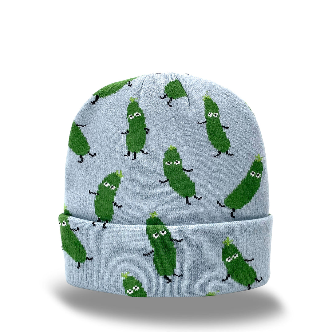 Funny Pickle Jacquard Knit Beanie | Family Matching Winter Cuffed Beanie